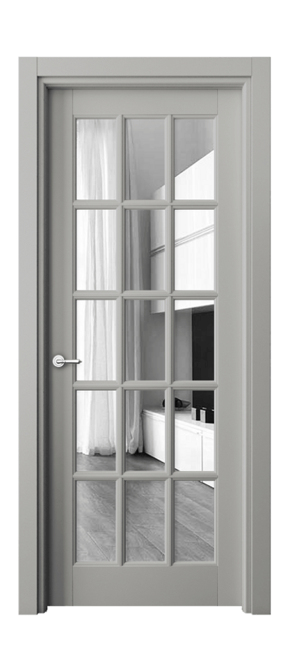 Межкомнатная дверь Toscana Grigliato 6311 Бук нейтральный серый Двустороннее зеркало, триплекс, 6 мм Цена 552110 ₸ | Volhovec