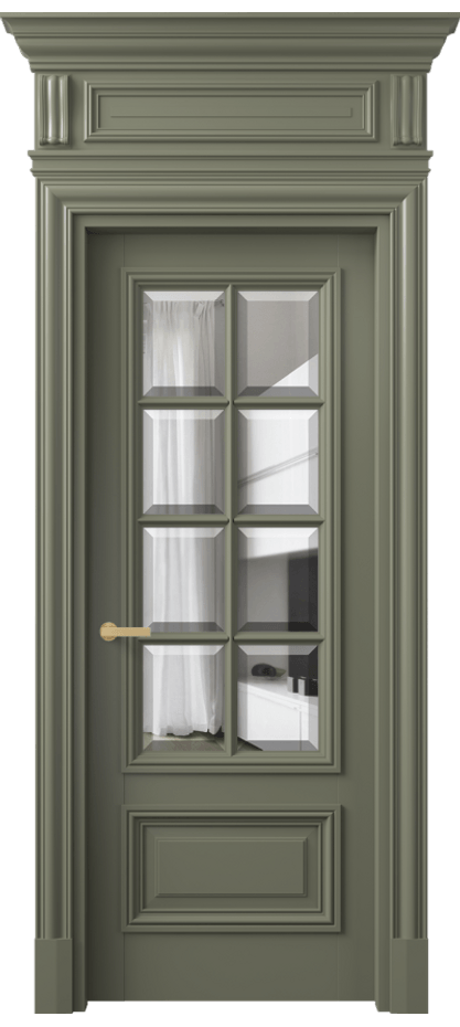 Дверь межкомнатная Антик 7316 Матовый оливковый тёмный Прозрачное стекло с фацетом КЭП + Объёмный фриз + Карниз МОТ Цена 1373720 ₸ Наличники уже входят в базовый комплект. Фабрика дверей Волховец 8 (800) 551 43 19 Межкомнатная дверь Антик 7316 Матовый оливковый тёмный Прозрачное стекло с фацетом Цена 1373720 ₸ | Volhovec