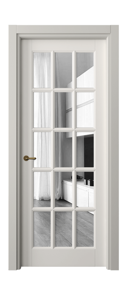 Межкомнатная дверь Toscana Grigliato 6311 Бук пудровый белый Двустороннее зеркало, триплекс Цена 731320 ₸ | Volhovec