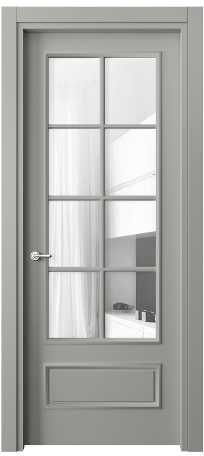 Дверь межкомнатная Paris 8112 Матовый нейтральный серый Прозрачное стекло, 4 мм Гладкий наличник МНСР Цена 451770 ₸ Наличники уже входят в базовый комплект. Фабрика дверей Волховец 8 (800) 551 43 19 Межкомнатная дверь Paris 8112 Матовый нейтральный серый Прозрачное стекло, 4 мм Цена 451770 ₸| Volhovec