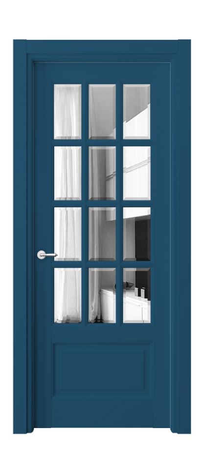 Межкомнатная дверь Toscana Grigliato 6313 Бук белоснежный Двустороннее зеркало с фацетом, триплекс, 8 мм Цена 733200 ₸ | Volhovec