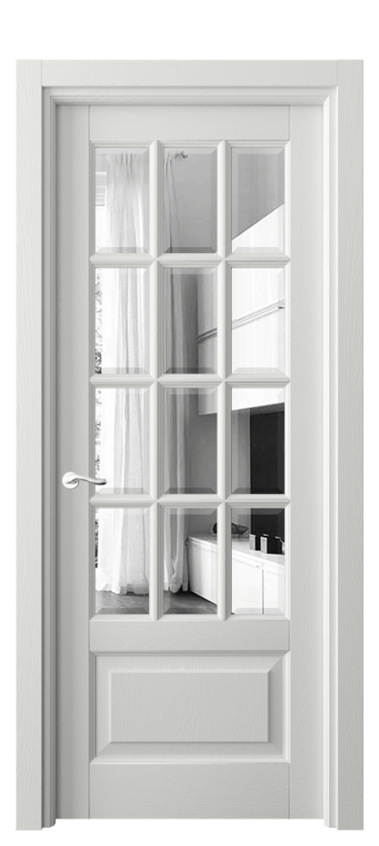 Межкомнатная дверь Лигнум 0728 Дуб светло-серый Двустороннее зеркало с фацетом, триплекс Цена 1233784 ₸ | Volhovec