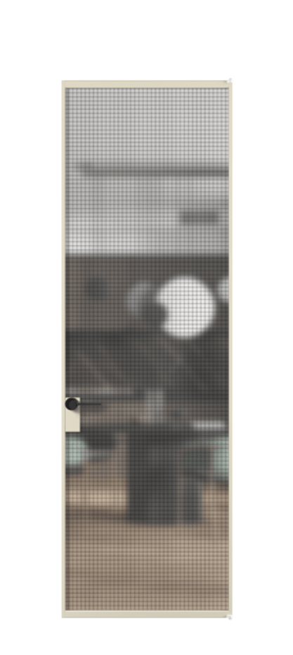 Алюминиевая дверь АЛПЛ040.01 Алюминий бежево-серый Декоративное стекло с сеткой "Mesh silver", триплекс Цена 783560  | Volhovec