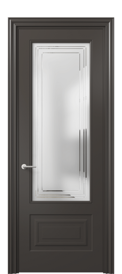 Дверь межкомнатная Mascot 8442 Матовый антрацит Сатинированное стекло с гравировкой "Грани", триплекс, 7 мм Фигурный наличник МАН Цена 387370 ₸ Наличники уже входят в базовый комплект. Фабрика дверей Волховец 8 (800) 551 43 19 Межкомнатная дверь Mascot 8442 Матовый антрацит Сатинированное стекло с гравировкой "Грани", триплекс, 7 мм Цена 387370 ₸ | Volhovec