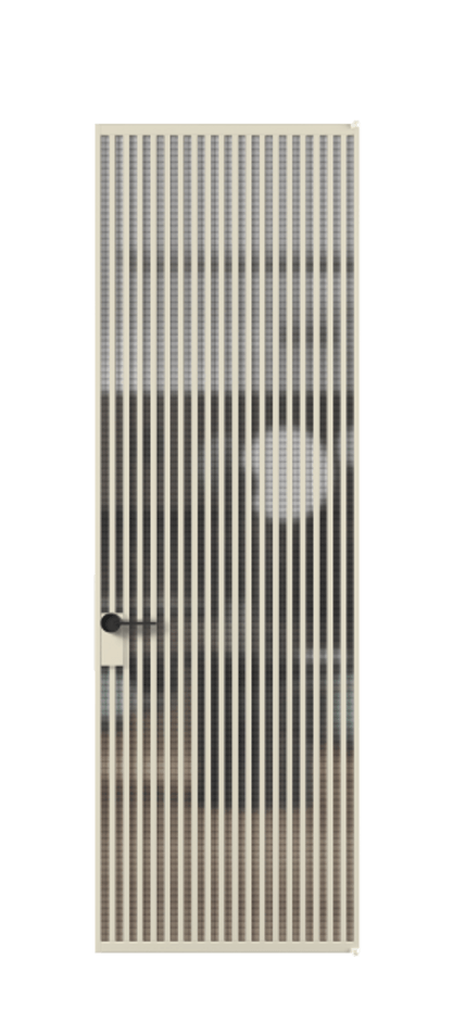 Алюминиевая дверь АЛПЛ040.06 Алюминий бежево-серый Декоративное стекло с сеткой "Mesh silver", триплекс Цена 1247310  | Volhovec