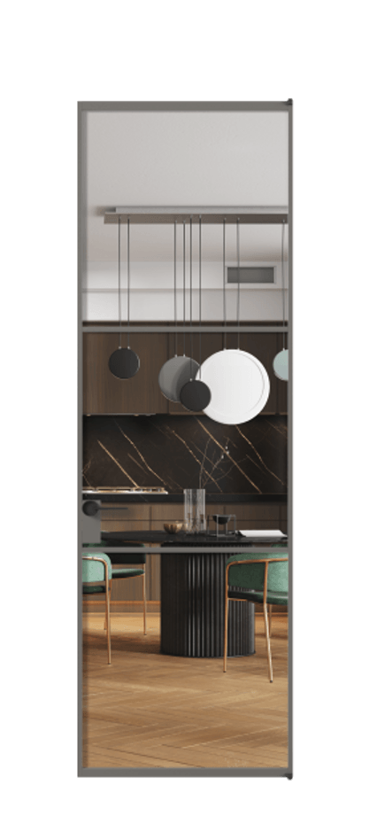 Алюминиевая дверь АЛПЛ040.03 Алюминий классический серый Прозрачное стекло "Crystal Vision", калёное Цена 910980  | Volhovec