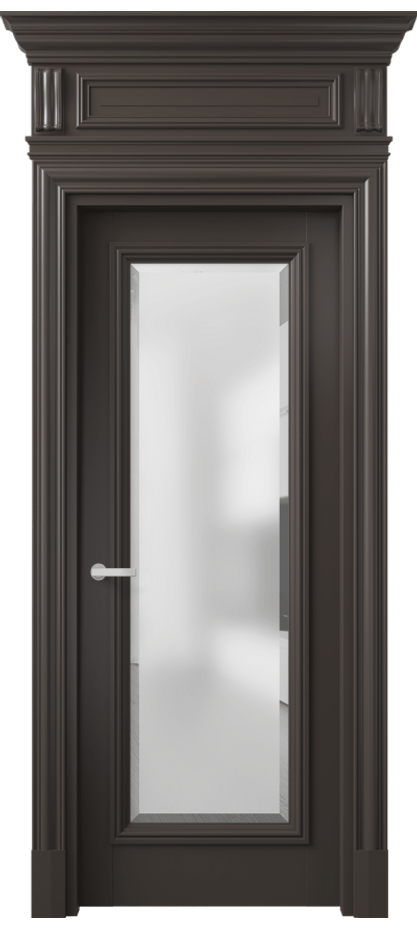 Межкомнатная дверь Antique 7300 Бук антрацит Сатинированное стекло с фацетом Цена 1027160 ₸ | Volhovec