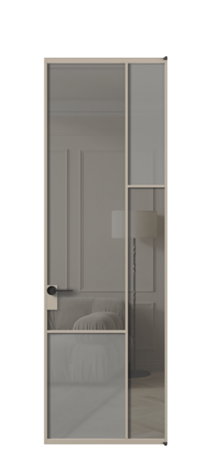 Межкомнатная дверь Mosaic АЛПЛ041.12 Алюминий бисквитный Сатинированное серое стекло, триплекс, 6 мм + Прозрачное серое стекло, триплекс Цена 998960 ₸ | Volhovec