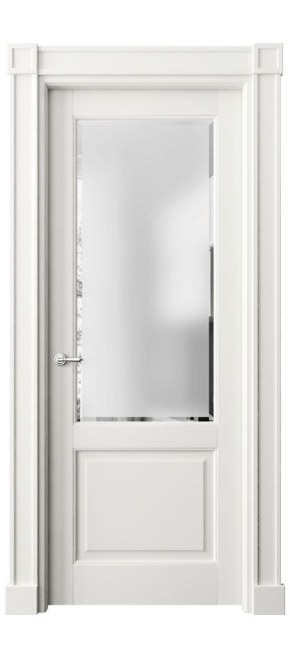 Межкомнатная дверь Тоскана Плано 6302 Матовый серый Сатинированное стекло с фацетом Цена 980071 ₸ | Volhovec