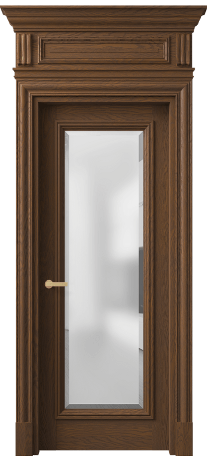 Межкомнатная дверь Antique 7300 Дуб каштановый матовый Сатинированное стекло с фацетом Цена 1662020 ₸ | Volhovec