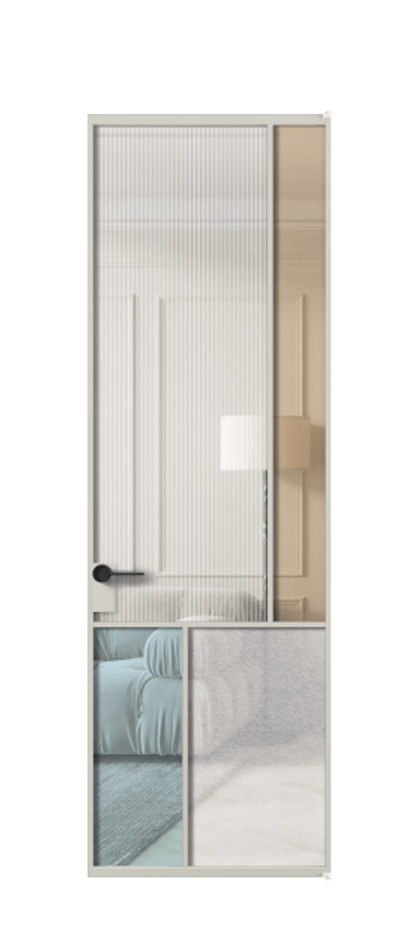 Межкомнатная дверь Mosaic АЛПЛ041.21 Алюминий тёплый серый Комбинация стекол Группы 1 и Группы 3 Цена 1036400 ₸ | Volhovec