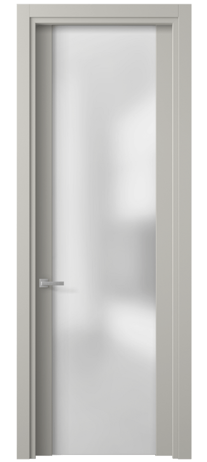 Межкомнатная дверь Planum 4114 Матовый тёплый серый Сатинированное стекло Цена 370030 ₸ | Volhovec