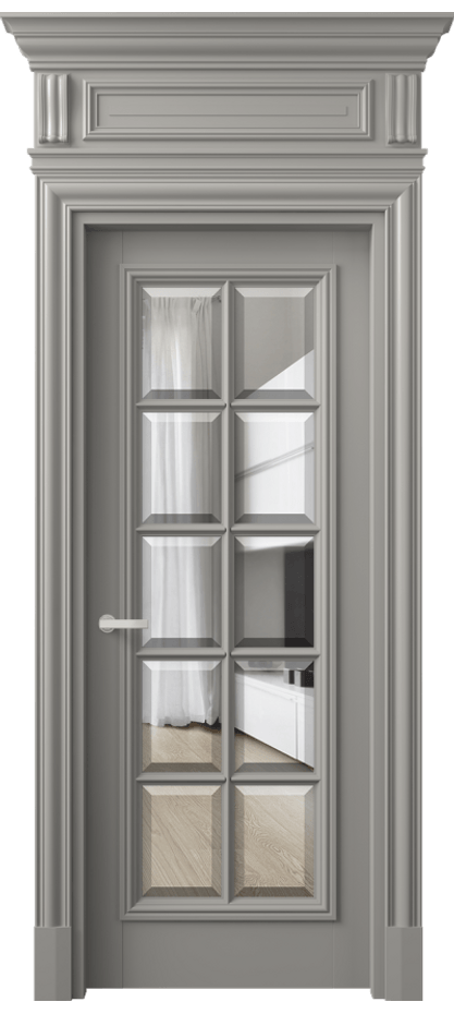 Межкомнатная дверь Antique 7310 Бук нейтральный серый Прозрачное стекло с фацетом Цена 1148220 ₸ | Volhovec