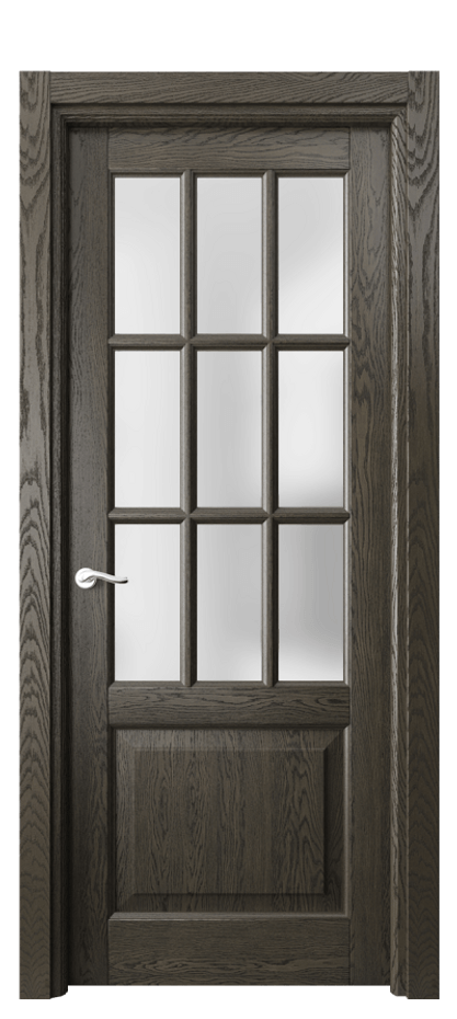 Межкомнатная дверь Лигнум 0748 Дуб серый брашированный Сатинированное стекло Цена 1300312 ₸ | Volhovec