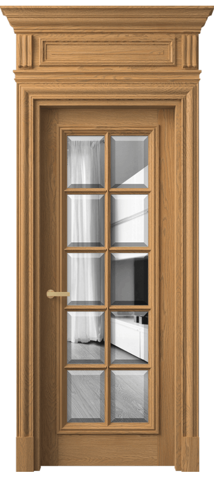 Межкомнатная дверь Antique 7310 Дуб пшеничный матовый Двустороннее зеркало с фацетом, триплекс Цена 1856710 ₸ | Volhovec