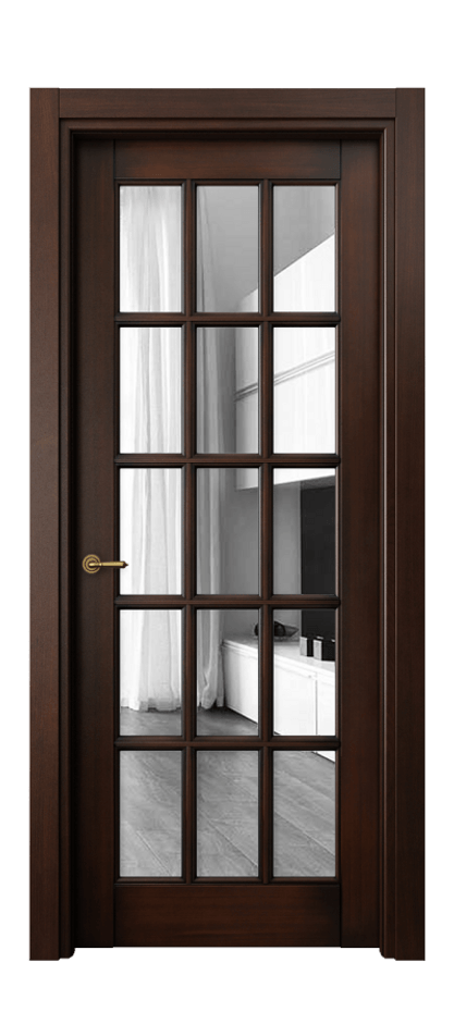 Межкомнатная дверь Toscana Grigliato 6311 Бук тёмный с патиной Двустороннее зеркало, триплекс, 6 мм Цена 639970 ₸ | Volhovec