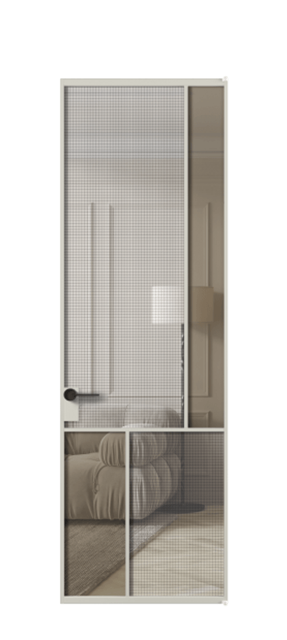 Дверь межкомнатная Mosaic АЛПЛ041.21 Алюминий тёплый серый Декоративное стекло с сеткой "Mesh silver", триплекс, 6 мм + Прозрачное бронзовое стекло, триплекс Без короба АТСР Цена 1036400 Стоимость комплекта двери включает:
1. Полотно (600/650/700/750/800/850/900/950*2000-2400 мм).
2. Короб
3. Комплект фурнитуры (2 торцевые петли и магнитный замок с ответной планкой). Фабрика дверей Волховец 8 (800) 551 43 19 Межкомнатная дверь Mosaic АЛПЛ041.21 Алюминий тёплый серый Декоративное стекло с сеткой "Mesh silver", триплекс, 6 мм + Прозрачное бронзовое стекло, триплекс Цена 1036400 ₸ | Volhovec