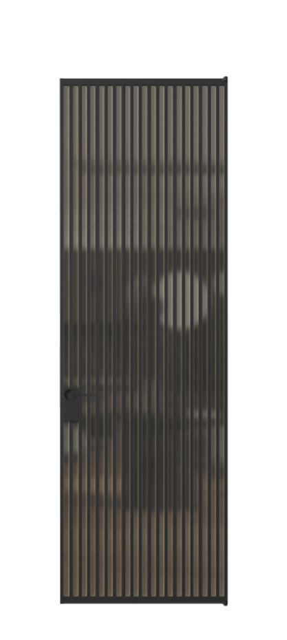 Алюминиевая дверь АЛПЛ040.06 Алюминий Черный Сатинированное бронзовое стекло, триплекс Цена 1162950  | Volhovec