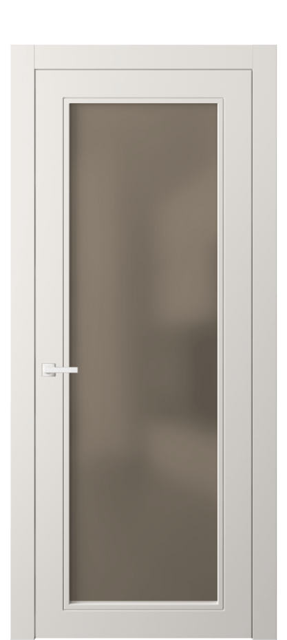 Межкомнатная дверь Neo Classic 8000 Матовый пудровый белый Сатинированное бронзовое стекло, триплекс Цена 372900 ₸ | Volhovec