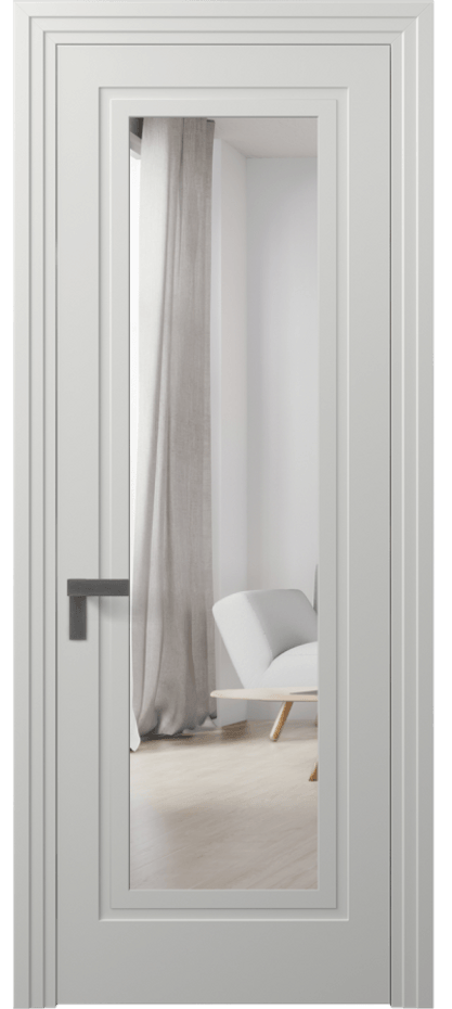 Дверь межкомнатная Рокка 8303 Матовый светло-серый Двустороннее зеркало, триплекс Каскадный компланарный наличник МССР Цена 517285 ₸ Наличники уже входят в базовый комплект. Фабрика дверей Волховец 8 (800) 551 43 19 Межкомнатная дверь Рокка 8303 Матовый светло-серый Двустороннее зеркало, триплекс Цена 517285 ₸ | Volhovec