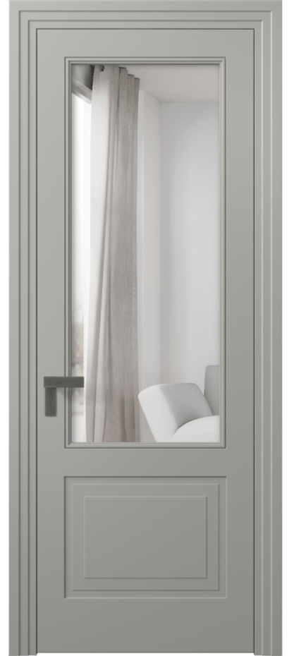 Межкомнатная дверь Rocca 8352 Матовый нейтральный серый Двустороннее зеркало, триплекс Цена 455010 ₸ | Volhovec