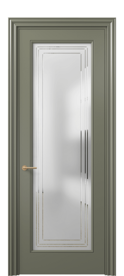 Дверь межкомнатная Mascot 8400 Матовый оливковый тёмный Сатинированное стекло с гравировкой "Грани", триплекс, 7 мм Фигурный наличник МОТ Цена 387370 ₸ Наличники уже входят в базовый комплект. Фабрика дверей Волховец 8 (800) 551 43 19 Межкомнатная дверь Mascot 8400 Матовый оливковый тёмный Сатинированное стекло с гравировкой "Грани", триплекс, 7 мм Цена 387370 ₸ | Volhovec