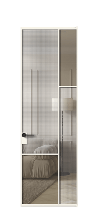 Дверь межкомнатная Mosaic АЛПЛ041.12 Алюминий пудровый белый Декоративное стекло с сеткой "Mesh silver", триплекс, 6 мм + Прозрачное бронзовое стекло, триплекс Без короба АПБЛ Цена 1036400 Стоимость комплекта двери включает:
1. Полотно (600/650/700/750/800/850/900/950*2000-2400 мм).
2. Короб
3. Комплект фурнитуры (2 торцевые петли и магнитный замок с ответной планкой). Фабрика дверей Волховец 8 (800) 551 43 19 Межкомнатная дверь Mosaic АЛПЛ041.12 Алюминий пудровый белый Декоративное стекло с сеткой "Mesh silver", триплекс, 6 мм + Прозрачное бронзовое стекло, триплекс Цена 1036400 ₸ | Volhovec