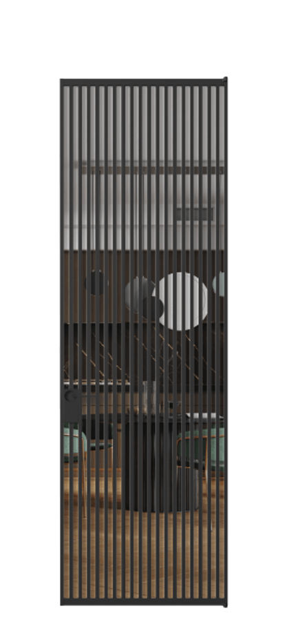 Алюминиевая дверь АЛПЛ040.06 Алюминий Черный Прозрачное стекло "Crystal Vision", калёное Цена 1397700  | Volhovec