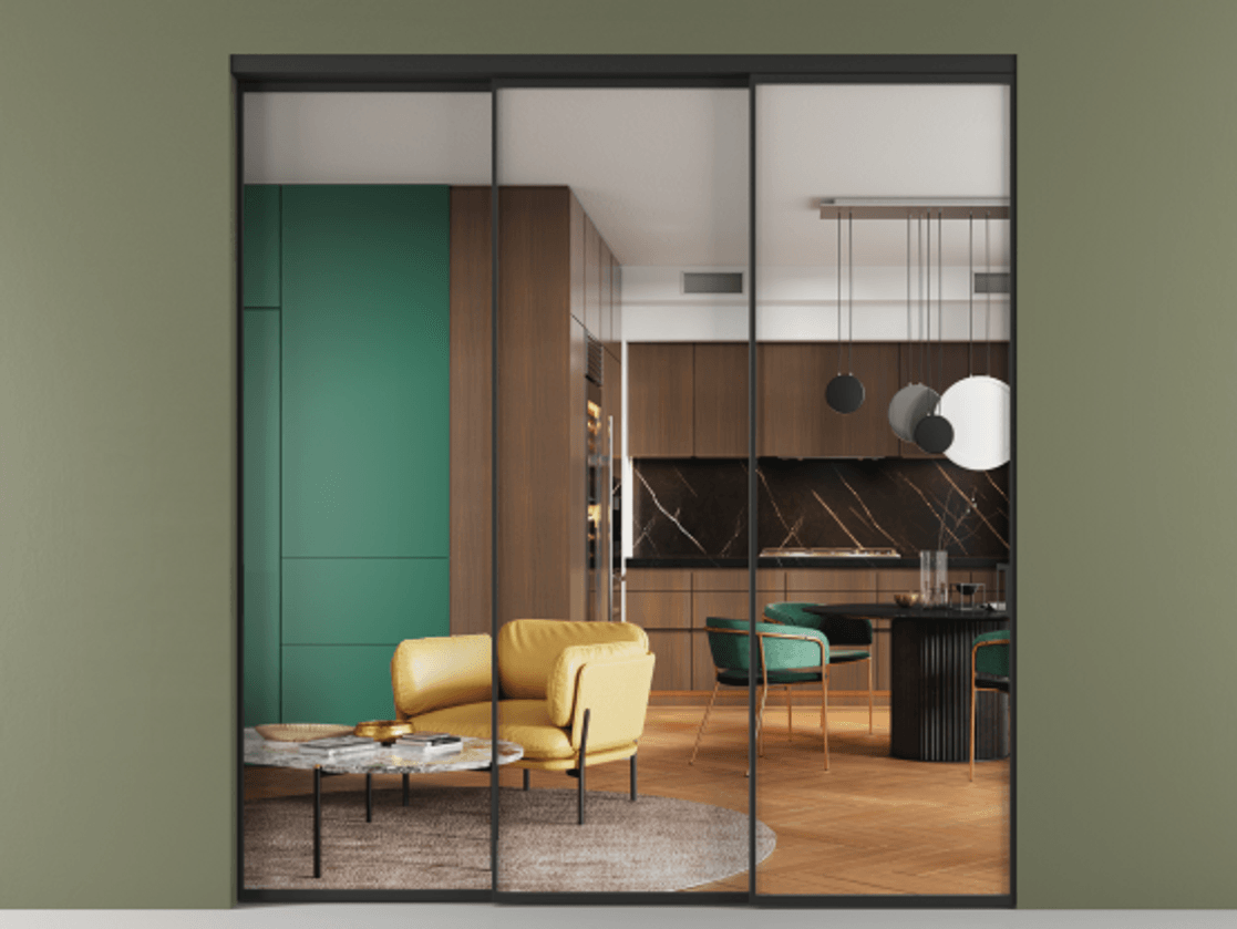 Перегородка Formato внутри проёма телескопик синхро 2 АЛПР 040.01 Алюминий Черный Прозрачное стекло "Crystal Vision", калёное, 6 мм. Скрытый короб ЧЕР Цена 2243280 ₸ 1. Полотно 3 шт. (800/2100 мм)
2. Комплект установки раздвижной системы
3. Базовый комплект фурнитуры
4. Комплект фурнитуры телескопик синхро-2
5.Ручка RONDO
. Фабрика дверей Волховец 8 (800) 551 43 19 Перегородка Formato внутри проёма телескопик синхро 2 АЛПР 040.01 Алюминий Черный Прозрачное стекло "Crystal Vision", калёное, 6 мм Цена 2243280 ₸ | Volhovec