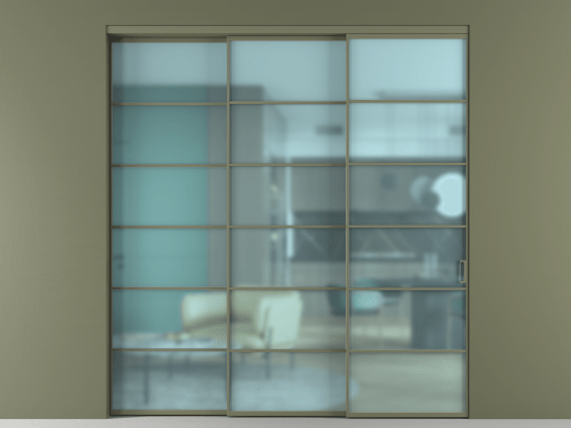 Перегородка Формато внутри проёма 3 створки с синхронным механизмом АЛПР 040.04 Алюминий оливковый тёмный Сатинированное голубое стекло, триплекс. Цена 2652237 ₸ 1. Полотно 3 шт. (800/2100 мм)
2. Комплект установки раздвижной системы
3. Базовый комплект фурнитуры
4. Комплект фурнитуры телескопик синхро-2
5.Ручка Рондо. Фабрика дверей Волховец 8 (800) 551 43 19 Перегородка Формато внутри проёма 3 створки с синхронным механизмом АЛПР 040.04 Алюминий оливковый тёмный Сатинированное голубое стекло, триплекс Цена 2652237 ₸ | Volhovec