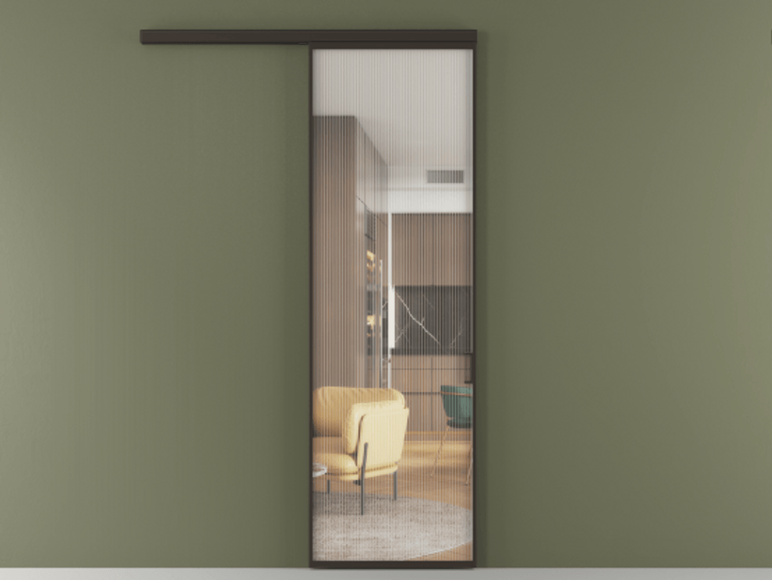 Перегородка Formato вдоль стены одностворчатая АЛПР 040.01 Алюминий антрацит Рифлёное стекло "Moru", триплекс, 8 мм. Цена 730080 ₸ 1. Полотно (800/2100 мм)
2. Комплект установки раздвижной системы
3. Базовый комплект фурнитуры
4.Ручка RONDO
. Фабрика дверей Волховец 8 (800) 551 43 19 Перегородка Formato вдоль стены одностворчатая АЛПР 040.01 Алюминий антрацит Рифлёное стекло "Moru", триплекс, 8 мм Цена 730080 ₸ | Volhovec