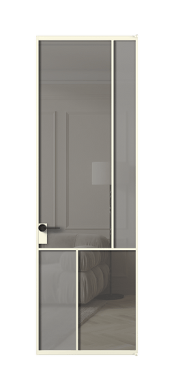 Межкомнатная дверь АЛПЛ041.21 АМБ Серый сатин матовое + Серый прозрачное. Цвет Алюминий молочно-белый. Материал Алюминий в эмали. Коллекция Mosaic. Фото. Дверь межкомнатная АЛПЛ041.21 АМБ Серый сатин матовое + Серый прозрачное. Цвет Алюминий молочно-белый. Материал Алюминий в эмали. Коллекция Mosaic. Картинка.