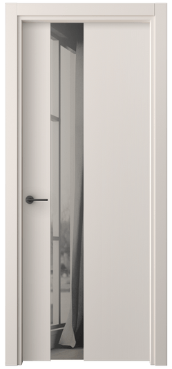 Дверь межкомнатная 4224 ПЭТБ ДВ ЗЕР СЕР. Цвет ПЭТ тёплый-белый. Материал ПЭТ. Коллекция Фридом. Картинка.