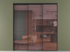 Перегородка Formato внутри проёма 3 створки с синхронным механизмом