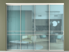 Перегородка Формато внутри проёма 4 створки с синхронным механизмом