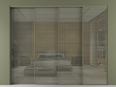 Перегородка Формато внутри проёма 4 створки с синхронным механизмом