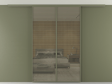 Перегородка Формато вдоль стены на потолок 2 створки